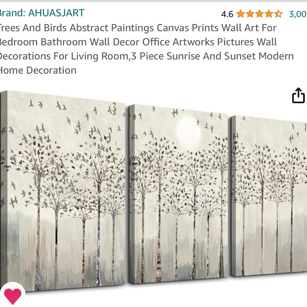 Wall Art -Trees and Birds - NEW